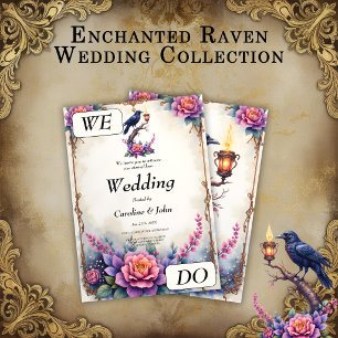 Verzauberte Raben-Hochzeitskollektion Einladung