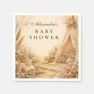 Verzauberte Regenbogen-Boho-Baby-Party Serviette