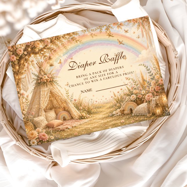 Verzauberte Regenbogen-Boho-Windeltafel Begleitkarte (Von Creator hochgeladen)