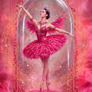 Verzauberte rosa Ballerina & Filigran-Rahmen-Decou Seidenpapier