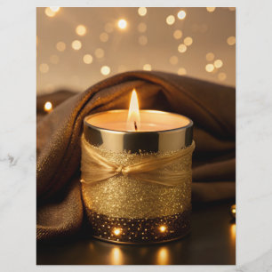 Verzauberte Rose-Gold-Glitzer-Kerze Briefbogen