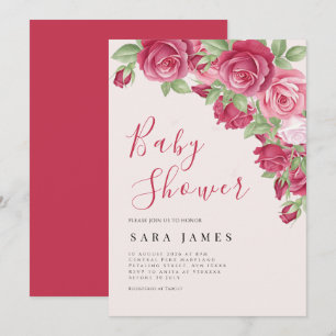 Verzauberte Rosen-Garten-Baby-Shower-Einladung Einladung