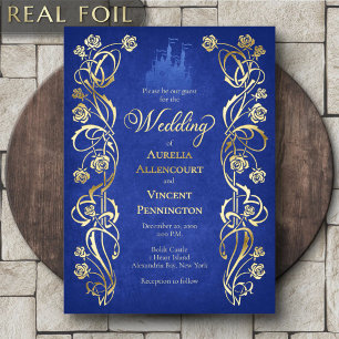Verzauberte Rosenburg Hochzeit Folieneinladung