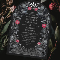 Verzauberte rote schwarze Rosen Gothic Hochzeit Ac