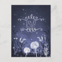 Verzauberte RSVP-Karte mit zwei Sky Stars und Foli