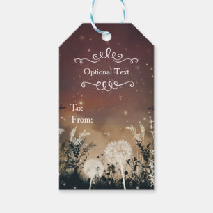 Verzauberte rustikale Sternenhimmel Sterne & Laub  Geschenkanhänger