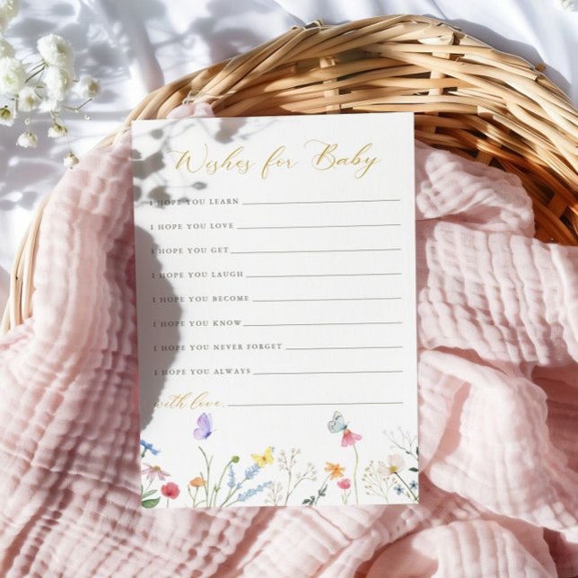 Verzauberte Schmetterlinge Blumenwünsche für Baby Hinweiskarte (Von Creator hochgeladen)