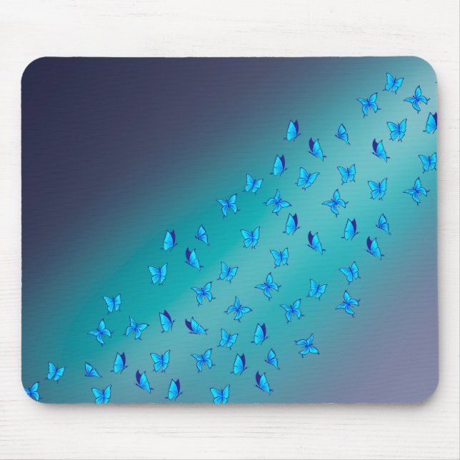 Verzauberte Schmetterlinge Grüne Maus Mat Mousepad (Vorne)