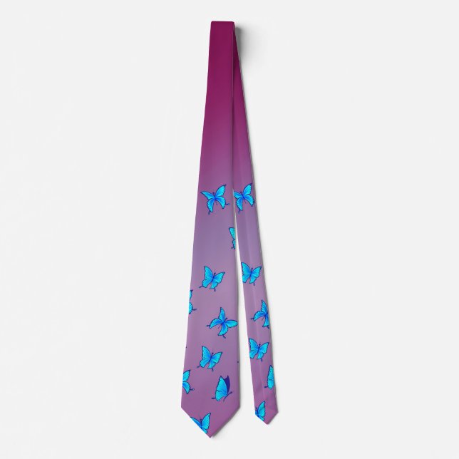 Verzauberte Schmetterlinge Pink Neck Tie Krawatte (Vorderseite)