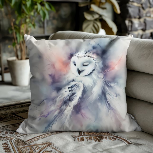 Verzauberte Schneeauge in Wasserfarbe Kissen (Von Creator hochgeladen)