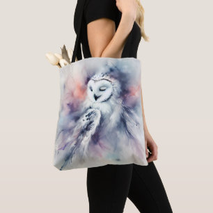 Verzauberte Schneeeule in Aquarell
