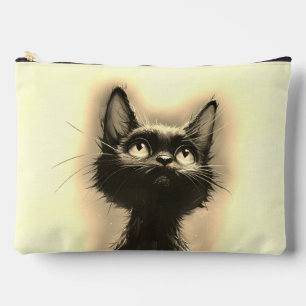 Verzauberte schwarze Katze golden Zubehörtasche
