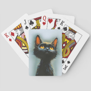 Verzauberte schwarze Katze Spielkarten