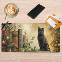 Verzauberte Schwarze Katzenbibliothek