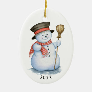 Verzauberte Snowman-Keramik-Verzierung Keramik Ornament