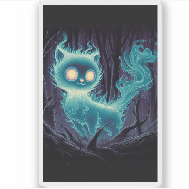 Verzauberte Spuk Katze Aufkleber