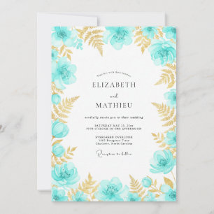 Verzauberte Teal-Hochzeit Einladung