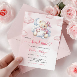 Verzauberte Teddybär-Baby-Party-Einladung Cloud Ni Einladung