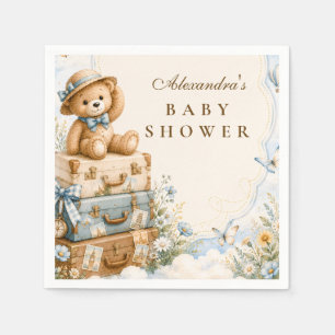 Verzauberte Teddybär-Reise-Baby-Party Serviette