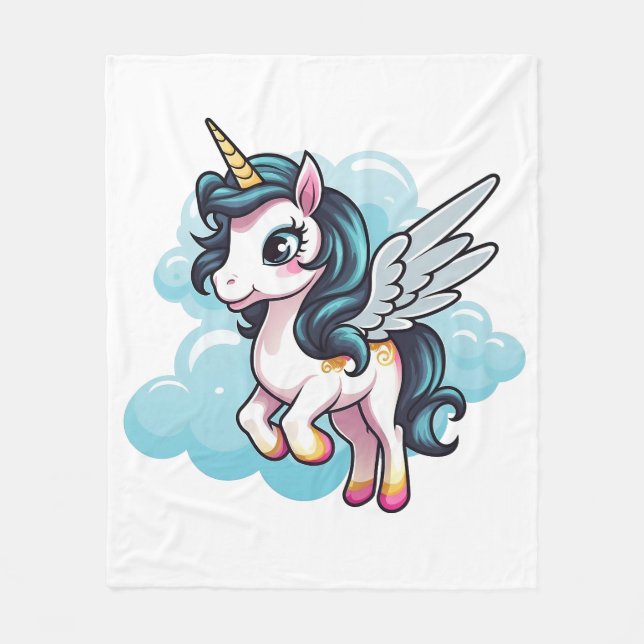 🌈 "Verzauberte Träume" Einhorn Fleece Blanket 🦄 (Vorderseite)
