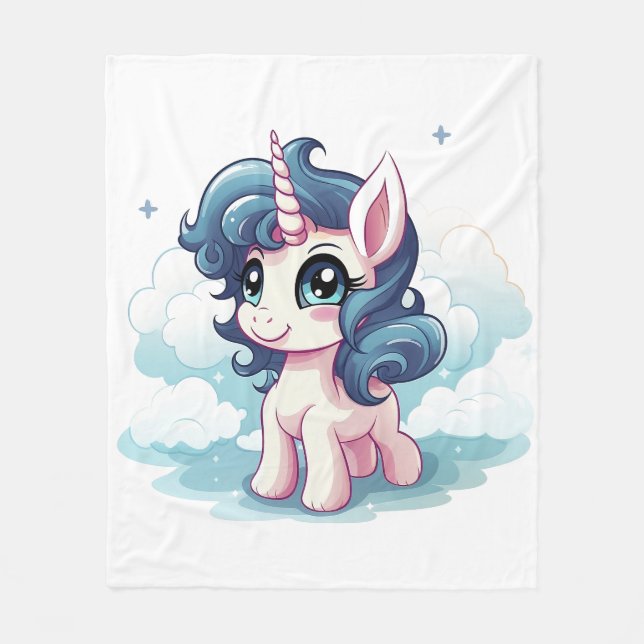 🌈 "Verzauberte Träume" Einhorn Fleece Blanket 🦄 (Vorderseite)