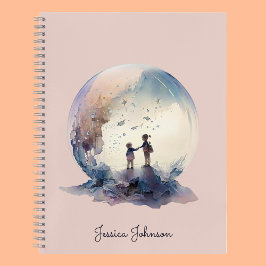 Verzauberte Träume Rosa Spiralmuster Notizbuch