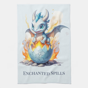 Verzauberte Verunreinigungen Blauer Drache Geschirrtuch