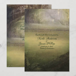 Verzauberte verzaubernde Lichter Wald Rustikale Ho Einladung