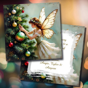 Verzauberte Vintage-Fee personalisiertes Weihnacht Feiertagskarte