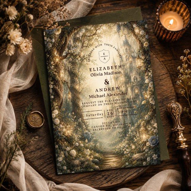 Verzauberte Wald-Fantasy-Hochzeit Einladung (Von Creator hochgeladen)