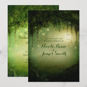 Verzauberte Wald-Hochzeitseinladungen im rustikale Einladung