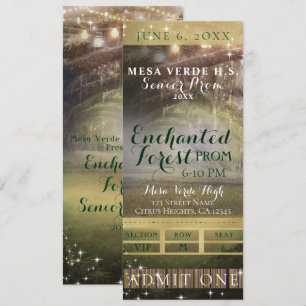 Verzauberte Wald-Lichterkette Prom VIP-Ticket Einladung