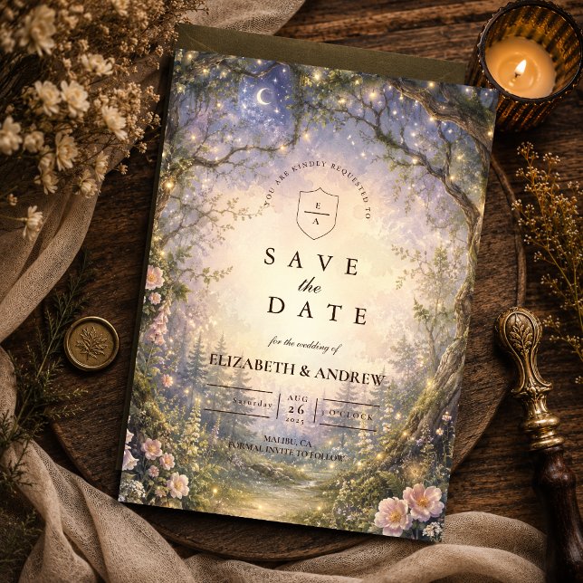 Verzauberte Waldfee-Hochzeit Save The Date (Von Creator hochgeladen)