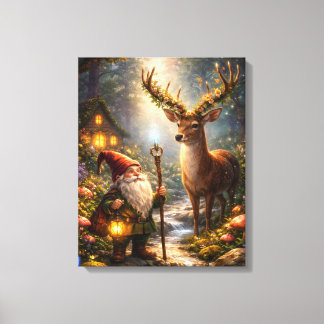 Verzauberte Waldgefährten Fantasy Leinwanddruck