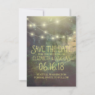 Verzauberte Waldhochzeit retten das Datum Save The Date