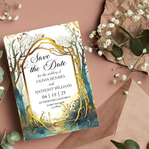 Verzauberte Waldhochzeit - Save The Date Karte