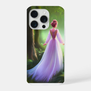 Verzauberte Waldprinzessin Lila Kleid Ästhetik iPhone 15 Pro Hülle