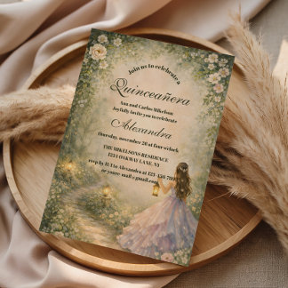 Verzauberte Waldprinzessin Quinceañera Einladung