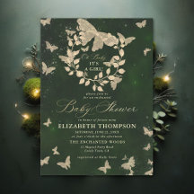 Verzauberte Waldschmetterlinge Foliage Baby Dusche