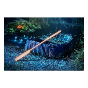 Verzauberte walisische Coracle - Biolumineszente K Poster