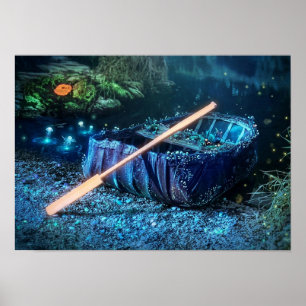 Verzauberte walisische Coracle - Biolumineszente K Poster