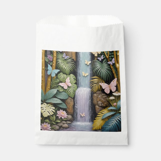 Verzauberte Wasserfall-Oase Geschenktütchen (Vorderseite)