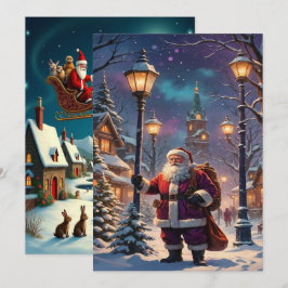 Verzauberte Weihnachts-Winterdorf-Hintergrundbild  Feiertagskarte