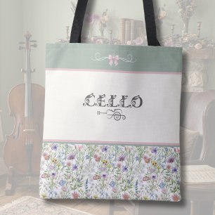 Verzauberte Wiese Cello-Tasche   Blumiger Musiker