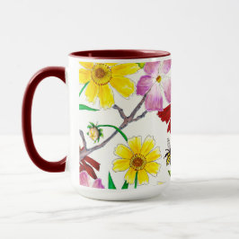 Verzauberte Wiese Wildblumen Wasserfarben Kaffeeta Tasse
