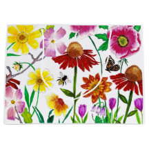 Verzauberte Wiesen-Aquarell-Blumen-Geschenktasche