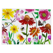 Verzauberte Wiesen-Aquarell-Blumen-Geschenktasche