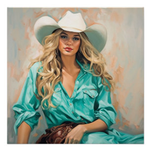 Verzauberte Wildblume: Cowgirl Wall Art Poster