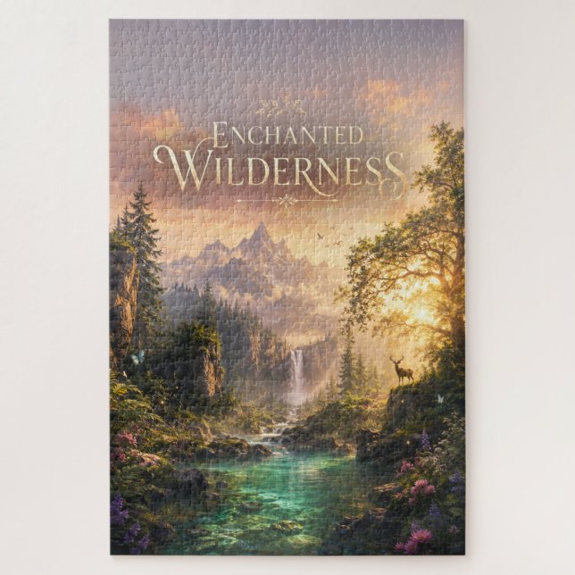 Verzauberte Wildnis Großformat-Fantasy  Puzzle (Vertikal)