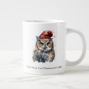 Verzauberte Wintereule, individuell Jumbo-Tasse